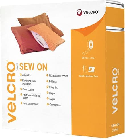 Velcro Hook & Loop Tape: Sew-On: 10m x 30mm: Black - V60279